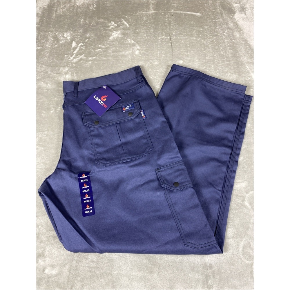 Lapco FR Cat2 Cargo Pants Men's 40X32 Navy Blue FR NEPA 2112 NWT